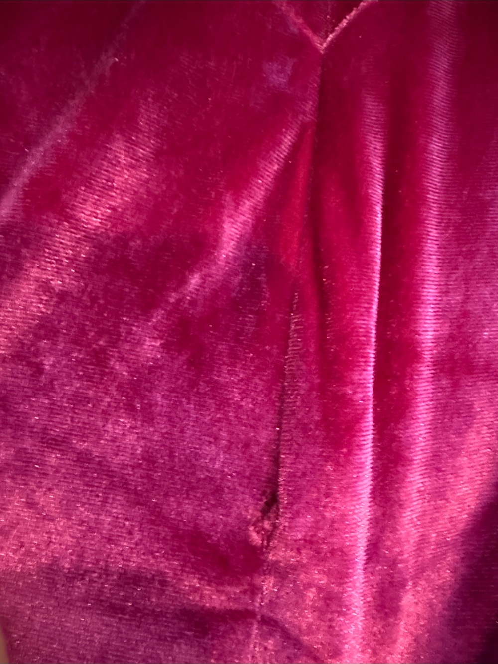 Portia and Scarlett Off-Shoulder Fuchsia Velvet Evening Gown with Beaded Fringe - Picture 9 of 13